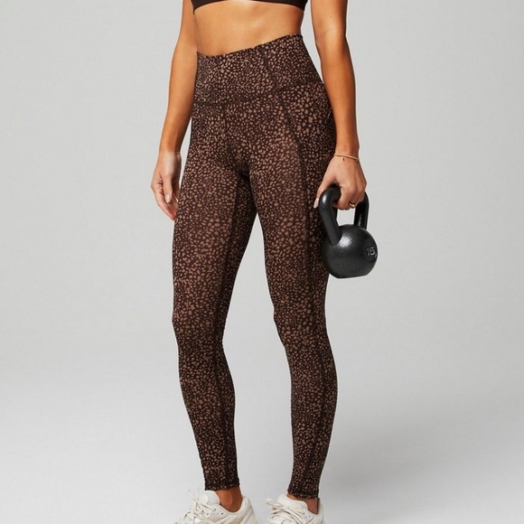 Fabletics Pants - Fabletics Pure Luxe Dark and Light Brown Spotted Print Leggings